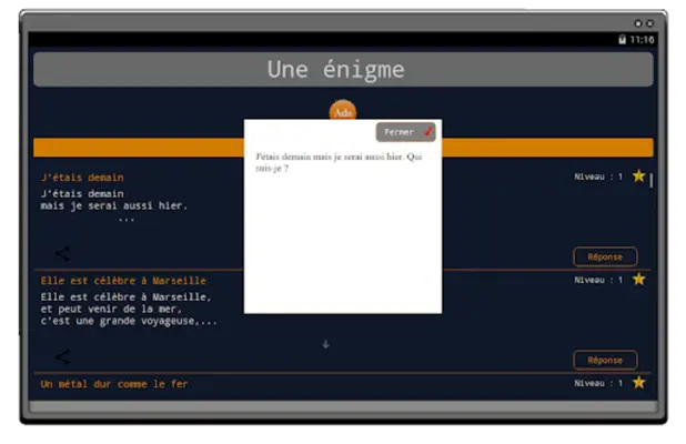 Énigmes, Dévinettes android App screenshot 0